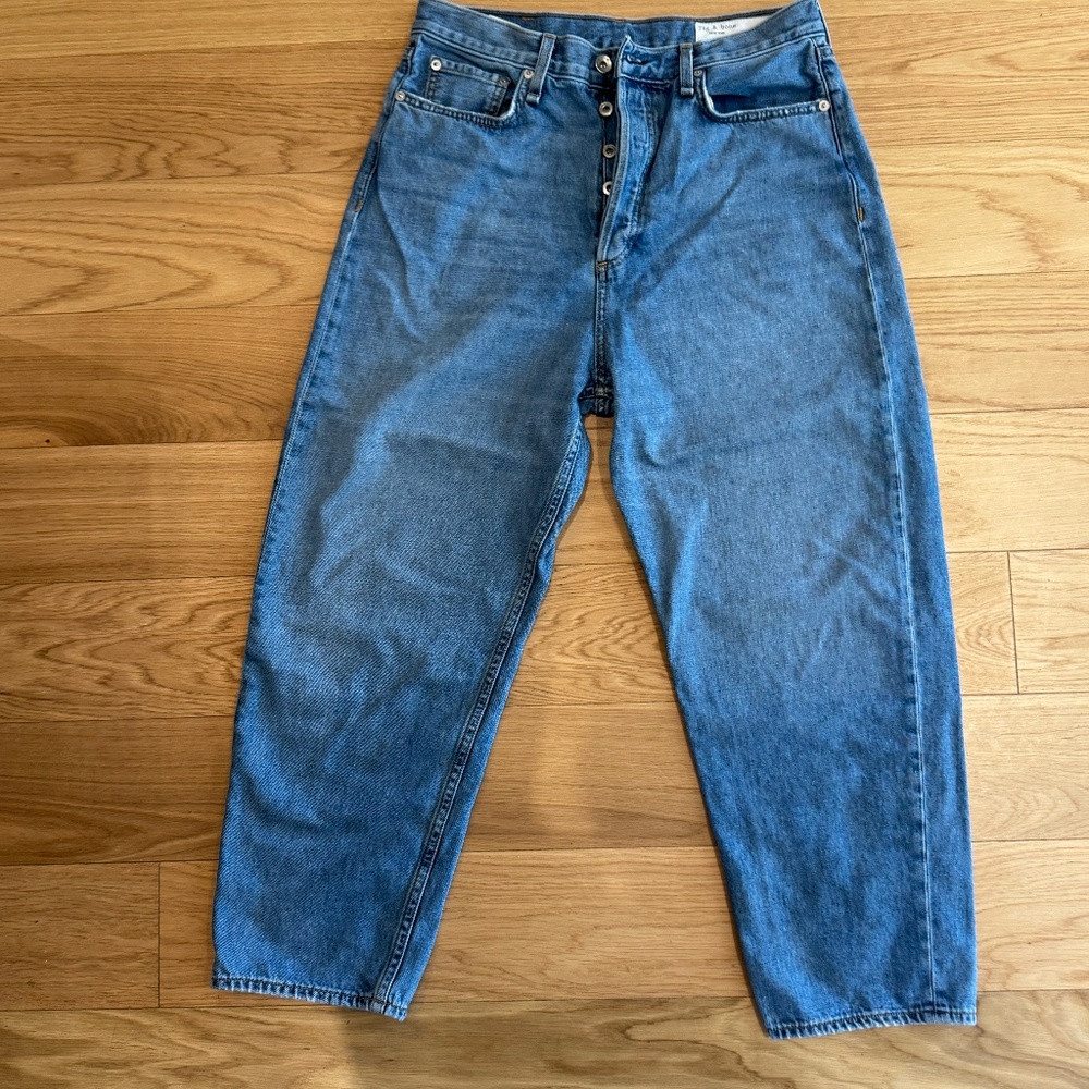 rag & bone Blue High-Rise Ankle Jeans
